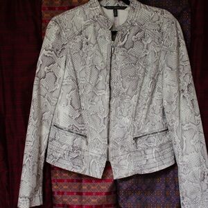 Snake Print Jacket, Bomber with Zippers